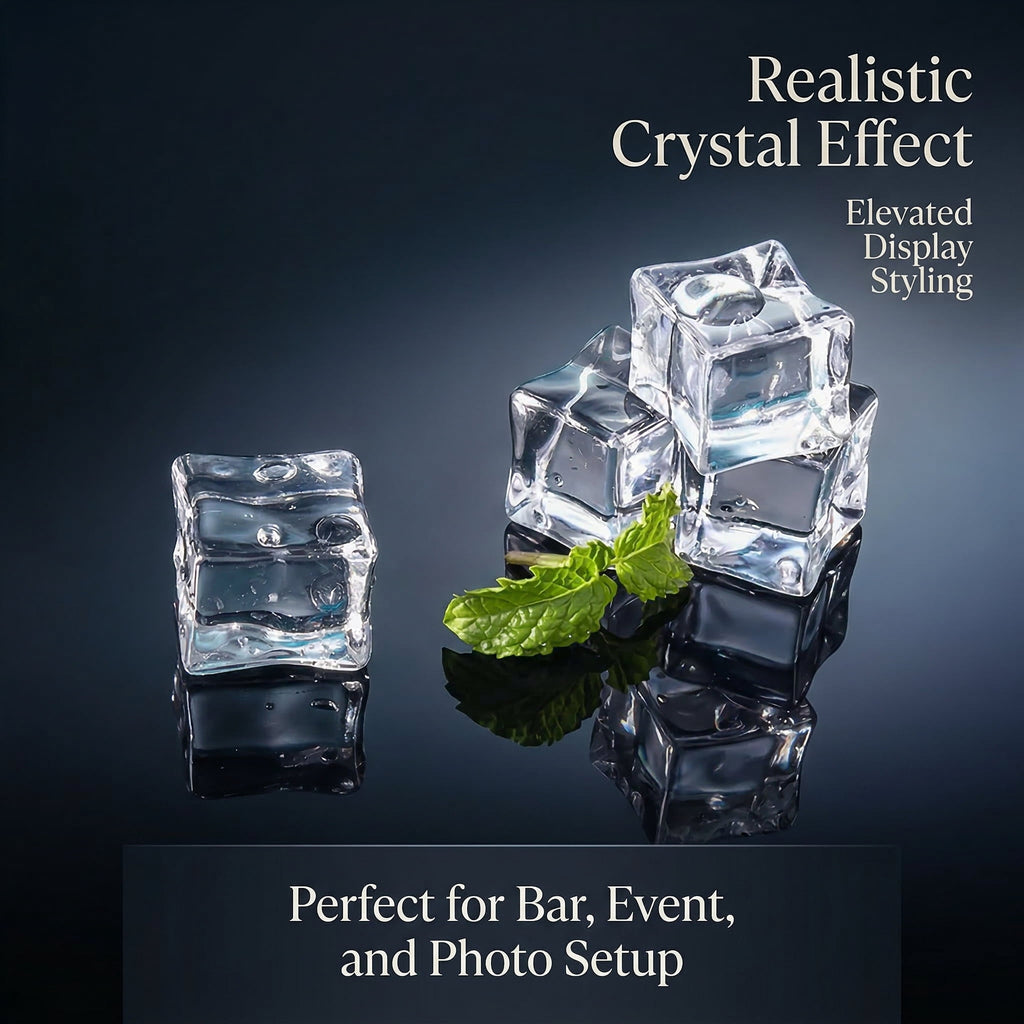 GQCLNBH 50PCS Clear Decorative Cubes, 0.8 in Square Fake Ice Props for Photography, Vase Fillers, Table Decor and Event Styling