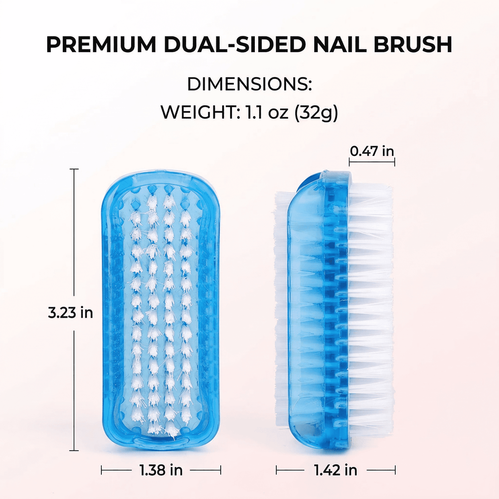 GQCLNBH 4 Pack Dual-Sided Nail Brush, Hand and Fingernail Cleaning Brushes, Easy-Grip Plastic Brush Set, 2 Blue + 2 Clear