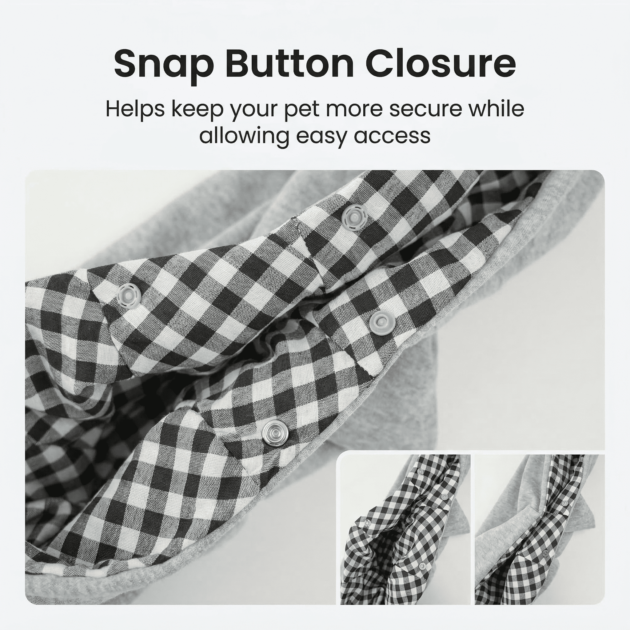 GQCLNBH Dog Sling Carrier for Small Dogs & Cats, Gray M, Hands-Free Pet Shoulder Carrier with Safety Hook, Storage Pocket & Snap Closure, Up to 16.5 lb