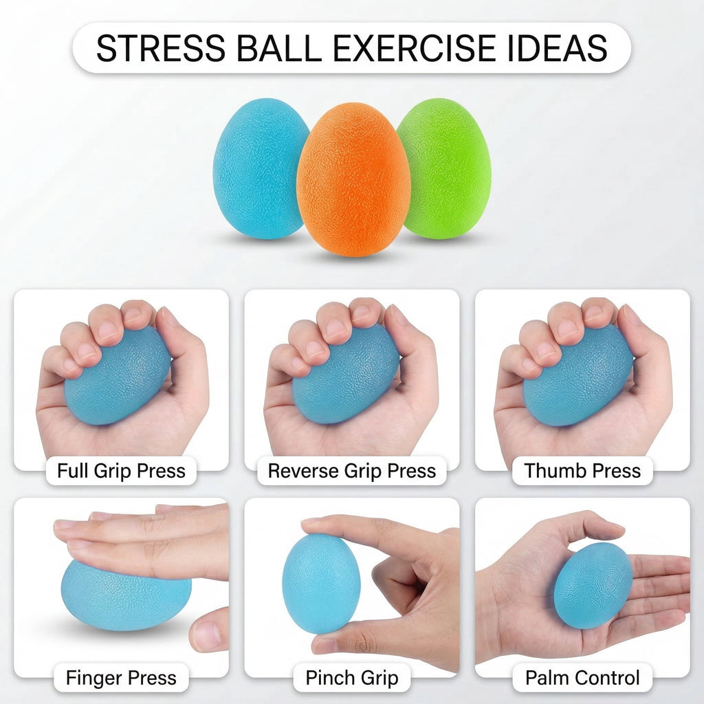 GQCLNBH 9-Piece Hand Grip Strengthener Kit, Silicone Grip Rings, Stress Balls & Finger Stretchers, 3 Resistance Levels
