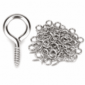 GQCLNBH 100Pcs Stainless Steel Open Eye Screws for Wood, 21 x 10 mm Small Eyelet Screw Hooks, Silver Screw Eyes for DIY Crafts