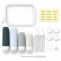 GQCLNBH 16 Pack Travel Bottles Set, 3 oz TSA-Friendly Leakproof Silicone Toiletry Containers with Clear Bag, Jars & Spray Bottles