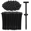 GQCLNBH 200 Pcs Nylon Universal Cable Tie Buckle, Self-Locking Automotive Zip Tie Fasteners for Fender Liners, Trim Panels, Engine Covers, Black