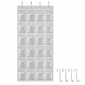 GQCLNBH 24-Pocket Over-the-Door Shoe Organizer, Clear Hanging Shoe Holder with 4 Metal Hooks, Closet Storage Bag, White, 1 Pack