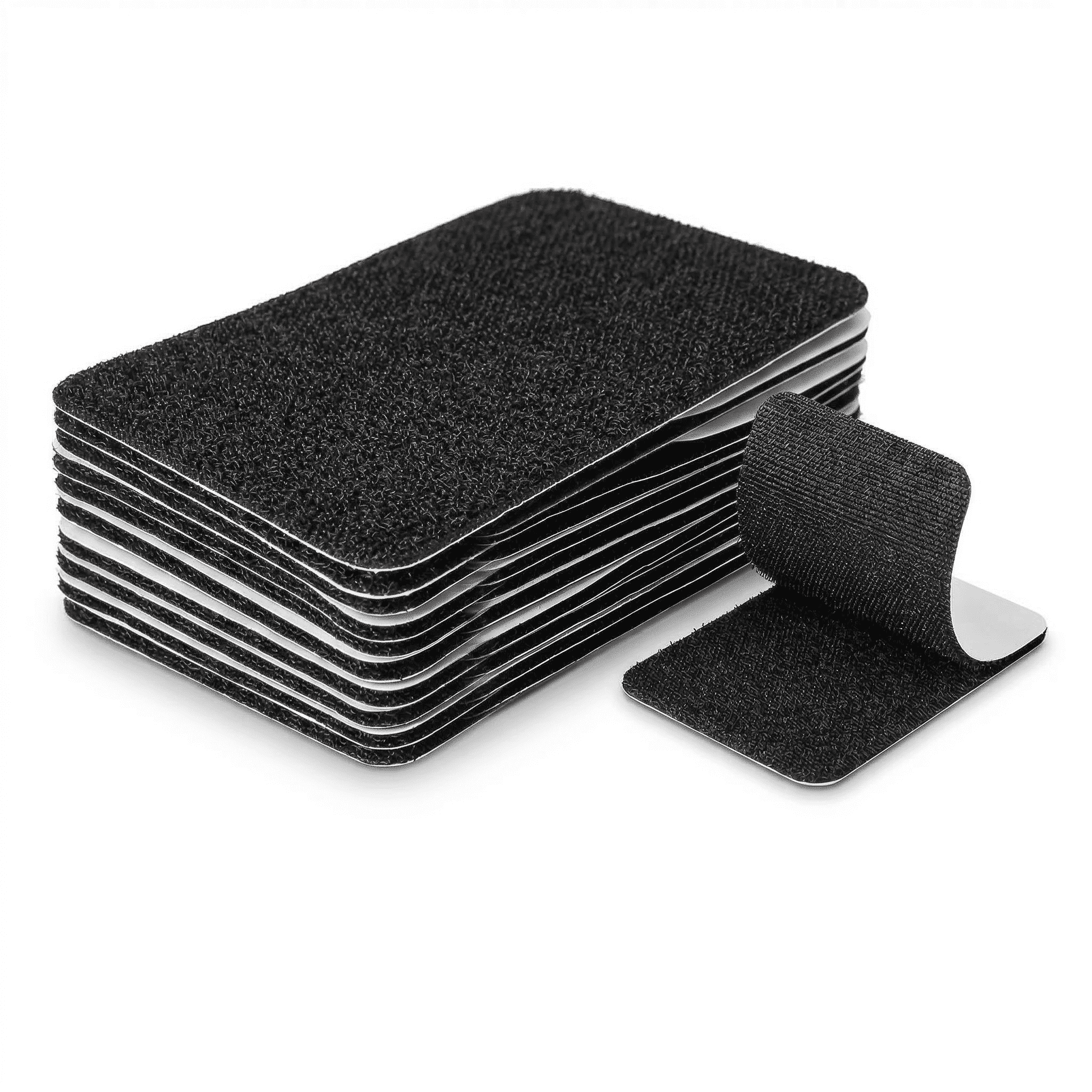 GQCLNBH 6 Sets 4 x 6 Inch Self Adhesive Hook and Loop Strips, Black Reusable Fastener Pads for Sofa Cushions, Mats and Wall Decor