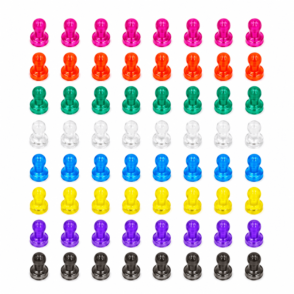 GQCLNBH 64Pcs Colorful Push Pin Magnets, Mini Fridge Magnets for Whiteboard, Refrigerator, Map, Office, School, Classroom, 8 Colors