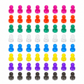 GQCLNBH 64Pcs Colorful Push Pin Magnets, Mini Fridge Magnets for Whiteboard, Refrigerator, Map, Office, School, Classroom, 8 Colors