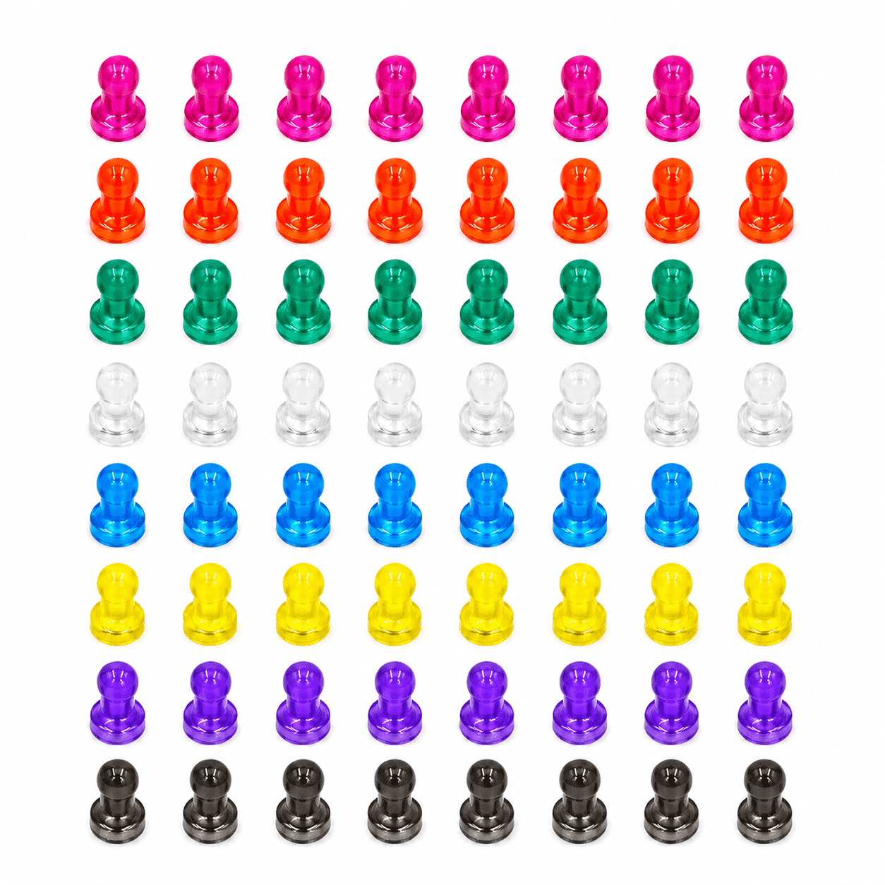 GQCLNBH 64Pcs Colorful Push Pin Magnets, Mini Fridge Magnets for Whiteboard, Refrigerator, Map, Office, School, Classroom, 8 Colors