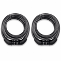 GQCLNBH Bike Locks with Combination, 2 Pack 4 ft Coiled Bicycle Cable Locks, 4-Digit Keyless Steel Cable Lock for Bikes, Scooters