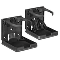 GQCLNBH Wall Mount Folding Cup Holder, 2 Pack Adjustable Foldable Drink Holder for Boat Car RV Truck, Fits Cups Bottles up to 3.94 In, Black