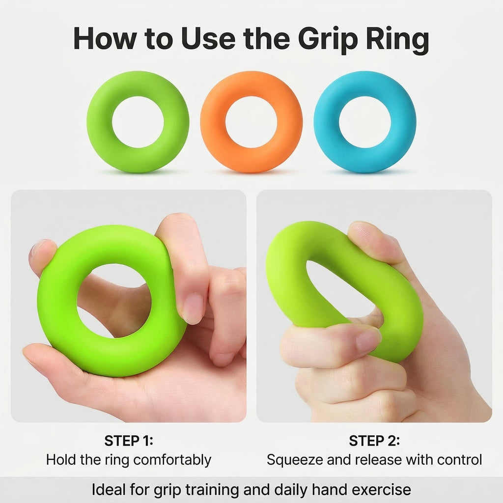 GQCLNBH 9-Piece Hand Grip Strengthener Kit, Silicone Grip Rings, Stress Balls & Finger Stretchers, 3 Resistance Levels