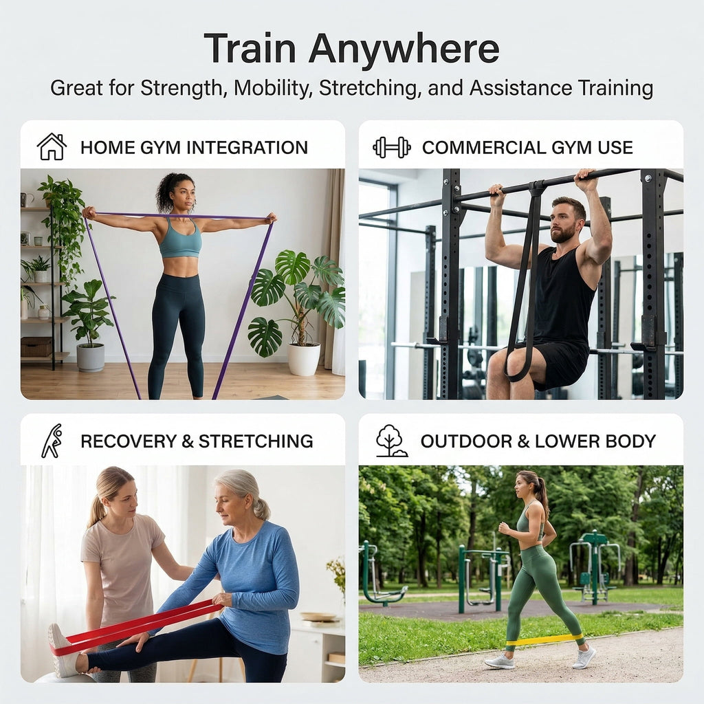 GQCLNBH Pull Up Assistance Bands Set, 4 Resistance Bands with Storage Bag, 5-85 lbs Workout Bands for Pull Ups, Stretching, Strength Training, Home Gym